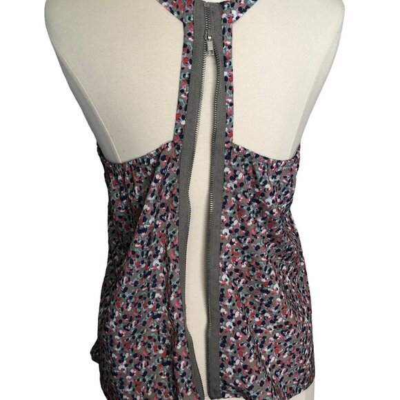 Eyeshadow Sleeveless Tank Top Blouse Womens Large Tan Pink Back Zipper - Picture 3 of 8